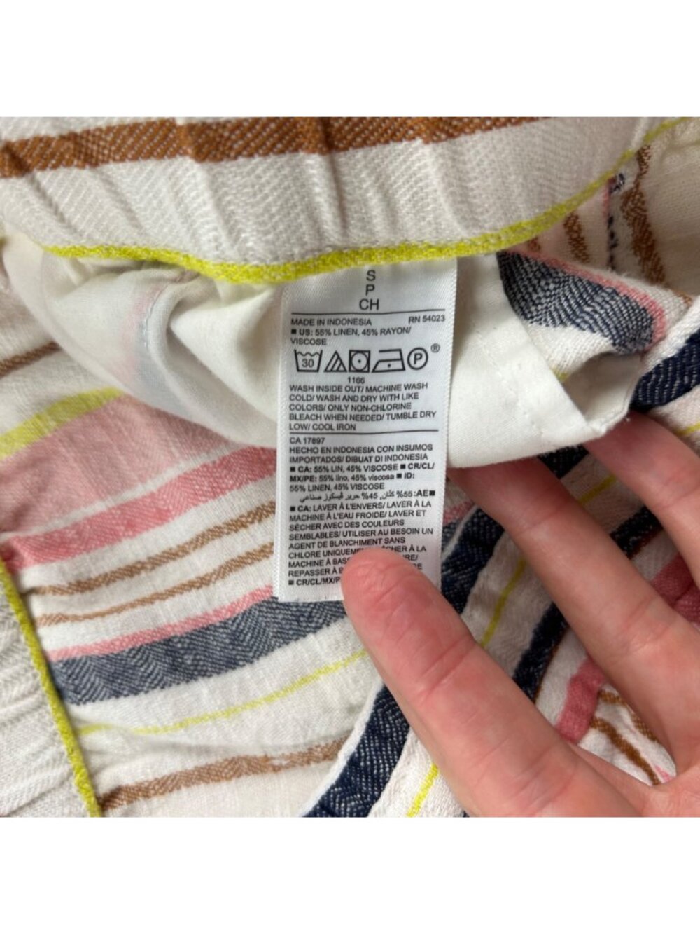 Old Navy Bright Stripe Linen Blend Wide Leg Lounge Pant S - Picture 4 of 6